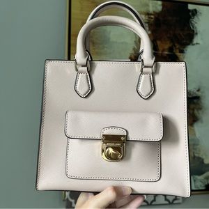 NWT Michael Kors Bridgette Ballet Pink Saffiano Leather Small Handbag Corssbody